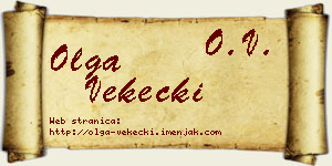 Olga Vekecki vizit kartica